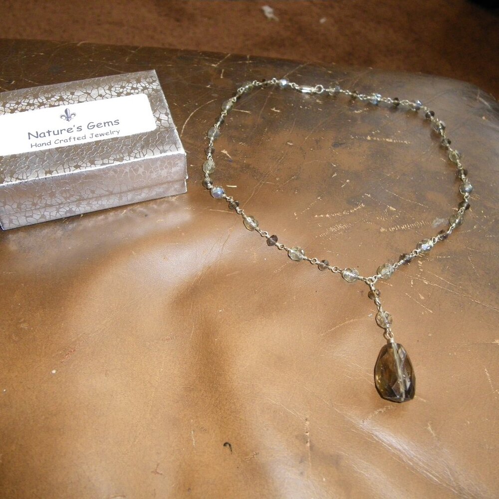 Women's Sterling Silver & Smokey Quartz Statement Necklace
